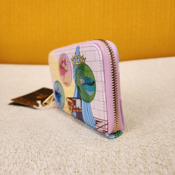 Loungefly Disney Sleeping Beauty Castle 3 Good Fairies Bubble Zip Wallet NEW - Picture 5 of 13